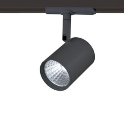 Προβολέας led ράγας 2 καλωδίων μαύρο 7W 230V 3000k θερμό λευκό φως 500lm δέσμης 24°