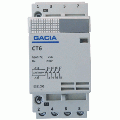 Ρελέ ισχύος ράγας 4x25A 4NO 240V AC GACIA