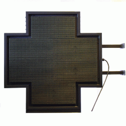 Σταυρός φαρμακείων ηλεκτρονικός LED 70x70cm με μεταλλικό πλαίσιο & ρυθμιζόμενη φωτεινότητα RGB
