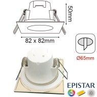 Led σποτ μπάνιου λευκό τετράγωνο χωνευτό 5W 230V 3000k θερμό φως 400lm στεγανό IP65