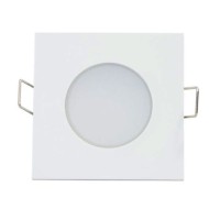 Led σποτ μπάνιου λευκό τετράγωνο χωνευτό 5W 230V 3000k θερμό φως 400lm στεγανό IP65