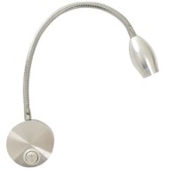 Led απλίκα Luminaire inyoka 3W 3000k θερμό λευκό φως νίκελ επίτοιχη με βραχίονα σπιράλ