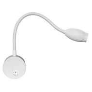 Led απλίκα Luminaire inyoka λευκή επίτοιχη 3W 4000k ενδιάμεσο λευκό φως με βραχίονα σπιράλ