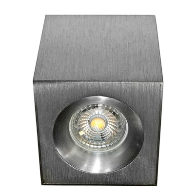 Φωτιστικό σποτ επίτοιχο τετράγωνο 96x96x90mm βαθύ σταθερό βούρτσας για λάμπες MR16 & GU10 Φωτιστικό σποτ επίτοιχο τετράγωνο 96x96x90mm βαθύ σταθερό βούρτσας για λάμπες MR16 & GU10