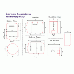 Ηλεκτρικός θερμοσίφωνας ECOSYSTEM 80L 3,50Kw Titanium Glass κάθετος με ενδεικτική λυχνία
