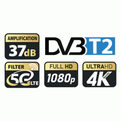 Κεραία UHF 470-695 MHz για ψηφιακά και αναλογικά σήματα Max 5G DVB-T2 με αδιάβροχο εξωτερικό περίβλημα 
