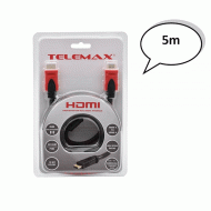 Καλώδιο HDMI 5m υψηλής απόδοσης σε κόκκινο-μαύρο χρώμα με σύστημα πολλαπλής μόνωσης