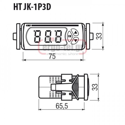 Ψηφιακό θερμόμετρο πίνακα 12-24V VEMER HT-JK-1P3D για θερμοστοιχείο J-K-L-R-S-T-E-N 0-400°C 33x75mm Ψηφιακό θερμόμετρο πίνακα 12-24V VEMER HT-JK-1P3D για θερμοστοιχείο J-K-L-R-S-T-E-N 0-400°C 33x75mm