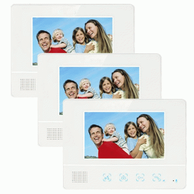 Σετ θυροτηλεόρασης VDM-30 7ʼʼ TFT LCD αποτελούμενο από 3 μόνιτορ με 1 κάμερα & 3 κουδούνια