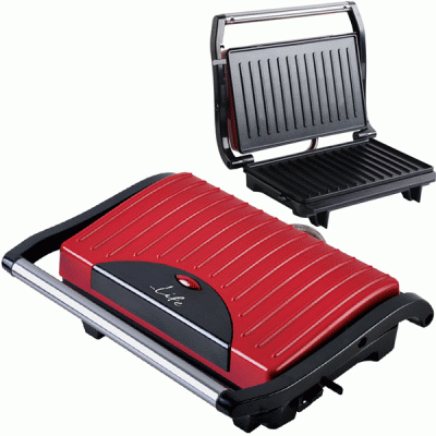 Τοστιέρα με grill πλάκες LIFE STG-101 RED 700W με πρακτική και θερμομονωμένη λαβή για ασφαλή χρήση Τοστιέρα με grill πλάκες LIFE STG-101 RED 700W με πρακτική και θερμομονωμένη λαβή για ασφαλή χρήση