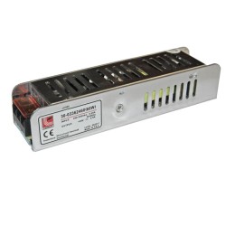Τροφοδοτικό mini αλουμινίου ισχύος 60W 2.5A 230V στα 24VDC για ταινίες και λάμπες led μη στεγανό IP2
