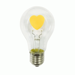 Διακοσμητική λάμπα led αχλάδι E27 2W 230V AC 2700k θερμό λευκό φως 200lm με σχέδιο καρδιά