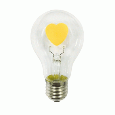 Διακοσμητική λάμπα led αχλάδι E27 2W 230V AC 2700k θερμό λευκό φως 200lm με σχέδιο καρδιά
