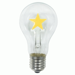 Διακοσμητική λάμπα led αχλάδι E27 2W 230V AC 2700k θερμό λευκό φως 200lm με σχέδιο αστέρι