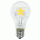 Διακοσμητική λάμπα led αχλάδι E27 2W 230V AC 2700k θερμό λευκό φως 200lm με σχέδιο αστέρι