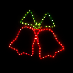Επίστυλο σχέδιο DOUBLE BELLS με 108 led λαμπάκια & 3m φωτοσωλήνα πράσινο-κόκκινο λειτουργία FLASH IP44 