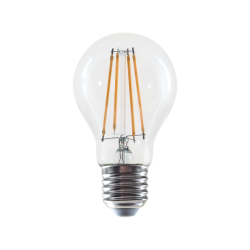 Λάμπα LED FILAMENT με ντουί E27 A60 8W 2700K θερμό λευκό φως 230VAC 900lm ντιμαριζόμενη διάφανη
