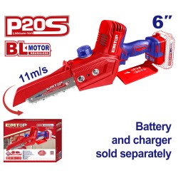 Αλυσοπρίονο Brushless μπαταρίας 20V με μια αλυσίδα και μήκος 150mm