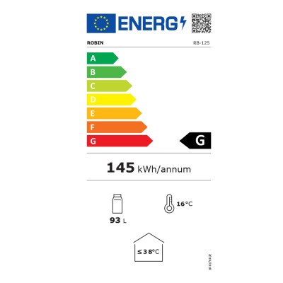 Ψυγείο συντήρησης κρασιών Robin RB-125 για 34 φιάλες Π49xΒ44xΥ84,2cm