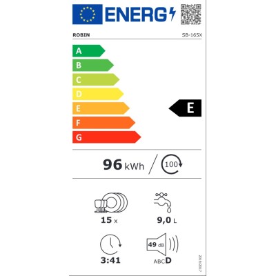 Πλυντήριο πιάτων Robin SB-167X INOX για 14 σερβίτσια Π60xΒ60xΥ85cm