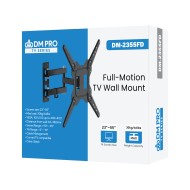 Βάση TV 23"-55" έως 30kg ρυθμιζόμενη με διπλό βραχίονα επίτοιχη DM PRO σε μαύρο χρώμα 