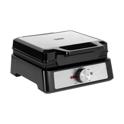 Βαφλιέρα 2 θέσεων 1600W inox με ρύθμιση ισχύς Teesa από ανοξείδωτο χάλυβα με 2 ορθογώνιες πλάκες 