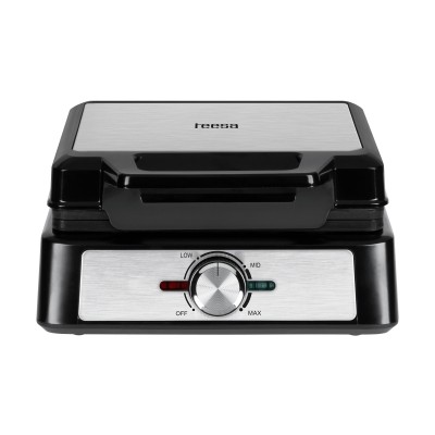 Βαφλιέρα 2 θέσεων 1600W inox με ρύθμιση ισχύς Teesa από ανοξείδωτο χάλυβα με 2 ορθογώνιες πλάκες 