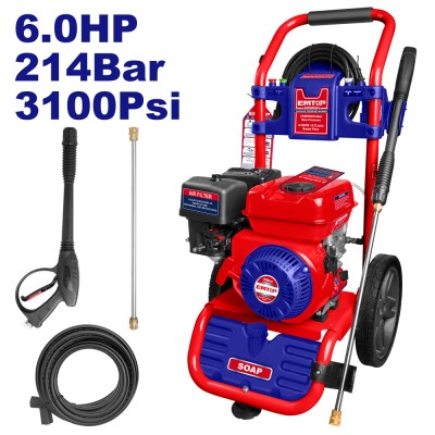 Βενζινοκίνητο πλυστικό μηχάνημα νερού Emtop 6.5 HP 214bar με αξονικό έκκεντρο 3 εμβόλων Βενζινοκίνητο πλυστικό μηχάνημα νερού Emtop 6.5 HP 214bar με αξονικό έκκεντρο 3 εμβόλων