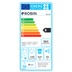 Στεγνωτηριο Robin DRS-801 χωρητικότητας 8Kg Π59,6xΒ60,9xΥ85,5cm