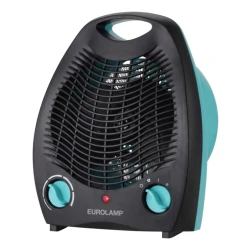Αερόθερμο δωματίου 2000W μαύρο-γαλάζιο με θερμοστάτη και προστασία υπερθέρμανσης