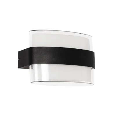 Μοντέρνα επιτοίχια απλίκα LED kelvo® EMPIRE 12W 1200lm IP65 θερμό λευκό 2700K μαύρο ματ 18.5x9x12cm