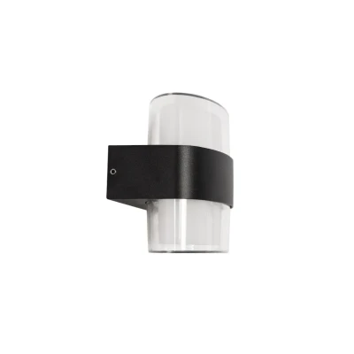 Μοντέρνα επιτοίχια απλίκα LED kelvo® EMPIRE 12W 1200lm IP65 θερμό λευκό 2700K μαύρο ματ 18.5x9x12cm