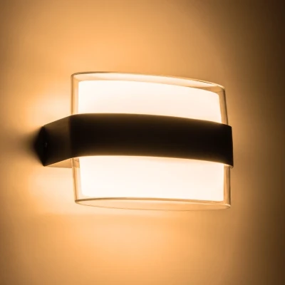 Μοντέρνα επιτοίχια απλίκα LED kelvo® EMPIRE 12W 1200lm IP65 θερμό λευκό 2700K μαύρο ματ 18.5x9x12cm