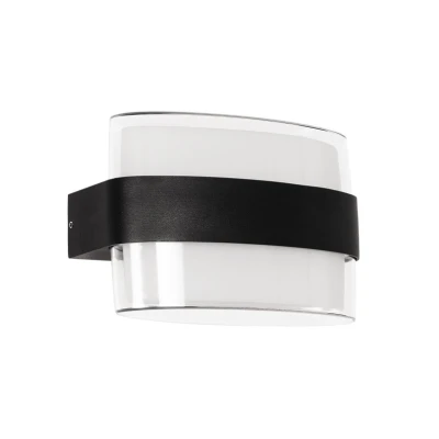 Μοντέρνα επιτοίχια απλίκα LED kelvo® EMPIRE 12W 1260lm 4500K IP65 μαύρο ματ 18.5x9x12cm