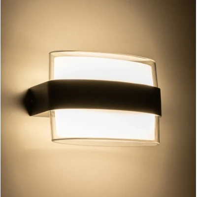 Μοντέρνα επιτοίχια απλίκα LED kelvo® EMPIRE 12W 1260lm 4500K IP65 μαύρο ματ 18.5x9x12cm