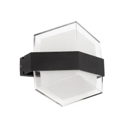 Μοντέρνο επιτοίχιο φωτιστικό LED kelvo® EMPIRE 12W 1200lm IP65 θερμό λευκό 2700K μαύρο ματ 18.5x10x17.5cm
