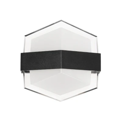 Μοντέρνο επιτοίχιο φωτιστικό LED kelvo® EMPIRE 12W 1200lm IP65 θερμό λευκό 2700K μαύρο ματ 18.5x10x17.5cm