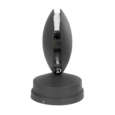 Μοντέρνα επιτοίχια απλίκα LED GLOBOSTAR® ZERODA 9W 1080lm 6000K αδιάβροχη IP65 γκρι ανθρακί ματ 9.5x11x16cm