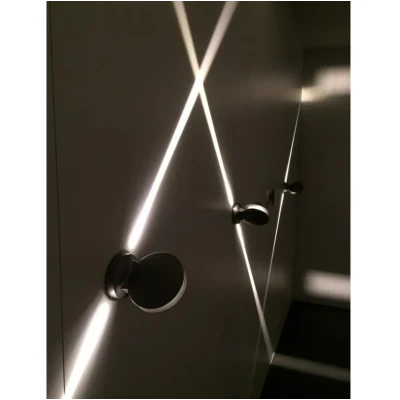 Μοντέρνα επιτοίχια απλίκα LED GLOBOSTAR® ZERODA 9W 1080lm 6000K αδιάβροχη IP65 γκρι ανθρακί ματ 9.5x11x16cm