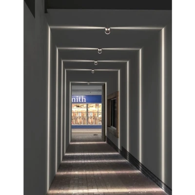 Μοντέρνα επιτοίχια απλίκα LED GLOBOSTAR® ZERODA 9W 1080lm 6000K αδιάβροχη IP65 γκρι ανθρακί ματ 9.5x11x16cm