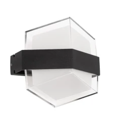 Επιτοίχια απλίκα LED kelvo® EMPIRE 12W 1260lm IP65 φυσικό λευκό 4500K διφωτο μαύρο ματ 18.5x10x17.5cm