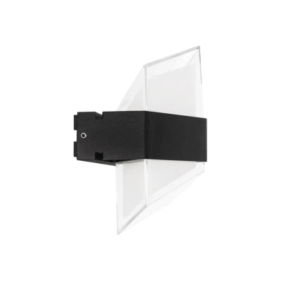 Επιτοίχια απλίκα LED kelvo® EMPIRE 12W 1260lm IP65 φυσικό λευκό 4500K διφωτο μαύρο ματ 18.5x10x17.5cm