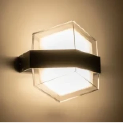 Επιτοίχια απλίκα LED kelvo® EMPIRE 12W 1260lm IP65 φυσικό λευκό 4500K διφωτο μαύρο ματ 18.5x10x17.5cm