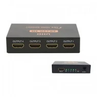Διαχωριστής HDMI splitter 4 θυρών (1/4) 4K 1080p με ενίσχυση σήματος και HDCP