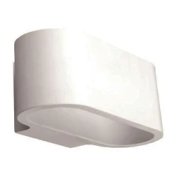 Απλίκα τοίχου SMALL οβάλ γύψινη για λάμπα G9 max 6W 180x95x90mm σε λευκό χρώμα