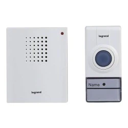 Kit ασύρματου κουδουνιού Legrand Essential 80dB με 32 μελωδίες εμβέλειας 50m στεγανό IP44