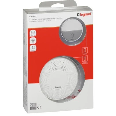 Kit κουδουνιού Legrand Comfort με 15 μελωδίες και ρυθμιζόμενη ένταση ήχου 75dB στεγανό IP44
