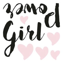 Διακοσμητικά αυτοκόλλητα με μήνυμα τοίχου Girl Power από βινύλιο κομμένα και έτοιμα για χρήση