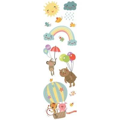 Διακοσμητικά αυτοκόλλητα διπλής όψης Rainbow Animals για τζάμι ή τοίχο L 32x12.5cm από βινύλιο