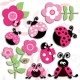 Διακοσμητικά αυτοκόλλητα 3 επιπέδων Pink Ladybugs M 30x30cm Διακοσμητικά αυτοκόλλητα 3 επιπέδων Pink Ladybugs M 30x30cm